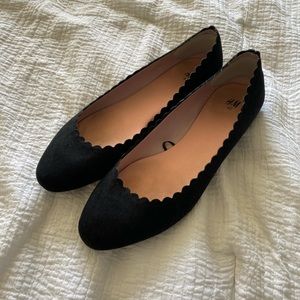 Black scalloped edge flats